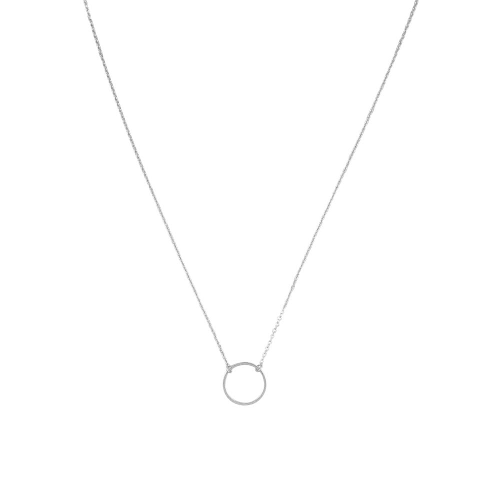 Hollow Circle Necklace - Silver