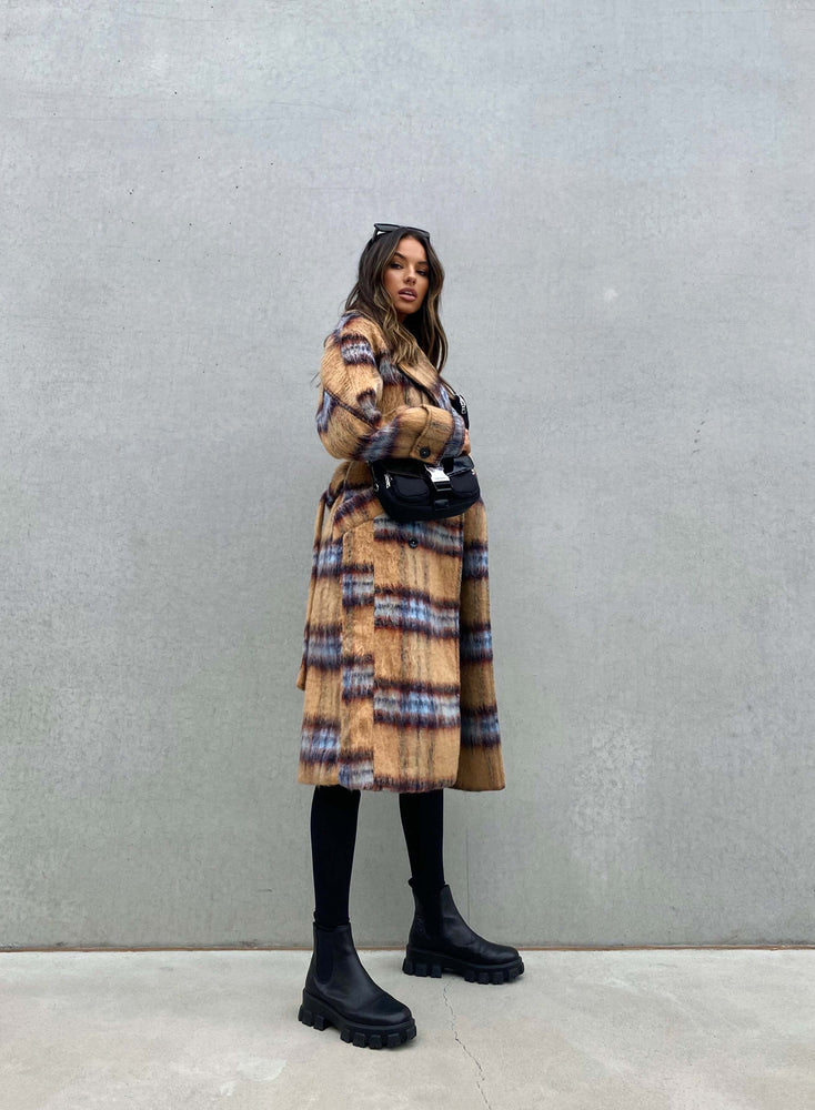 
                  
                    Asaley Coat | Camel Check
                  
                