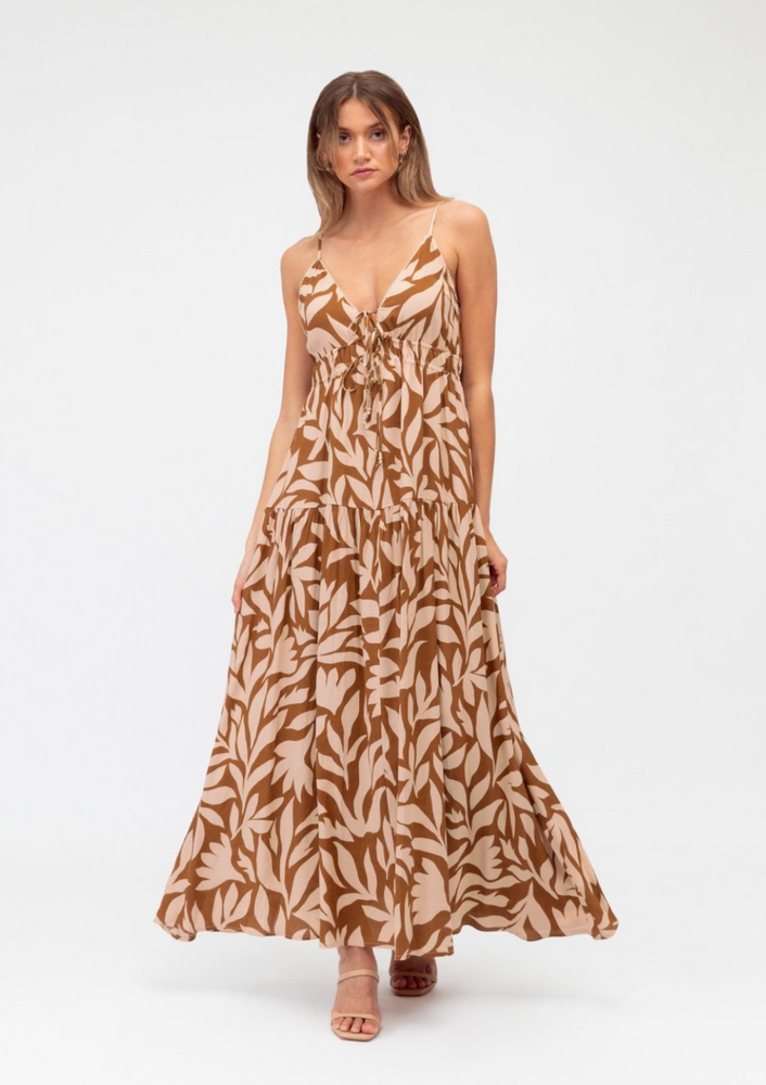 
                  
                    Las Palmas Maxi Dress | Brown Print
                  
                