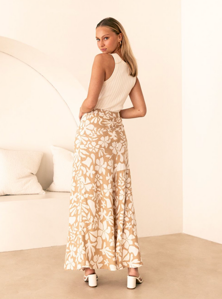 
                  
                    Courtney Maxi Skirt | Sand Floral
                  
                