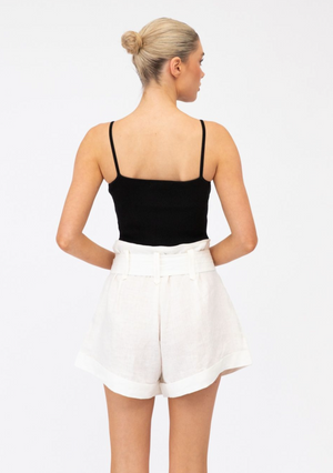 
                  
                    Yasmine Linen Shorts | White
                  
                