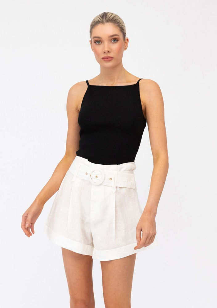 Yasmine Linen Shorts | White