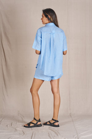 
                  
                    Aria Linen Shorts | Powder Blue
                  
                