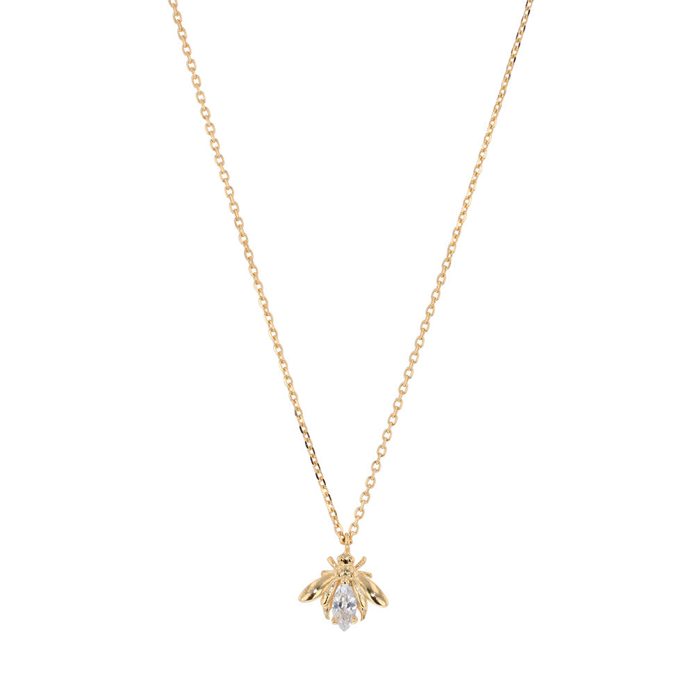 Crystal Bee Necklace - Gold
