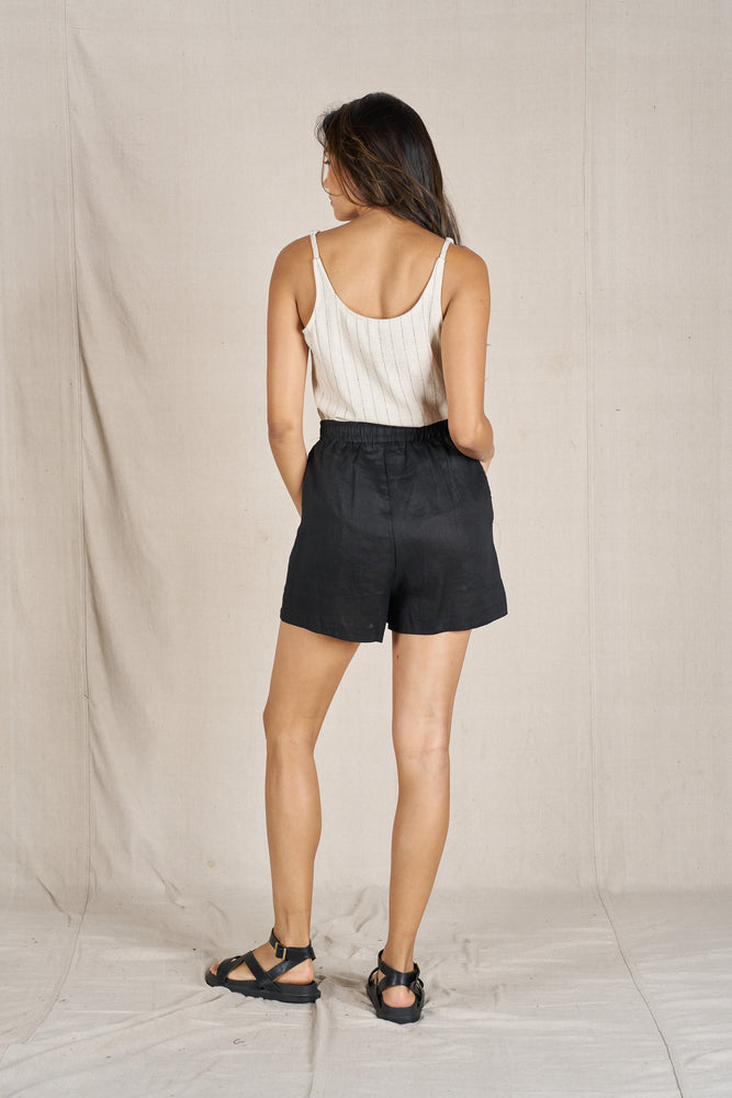 
                  
                    Aria Linen Shorts | Black
                  
                