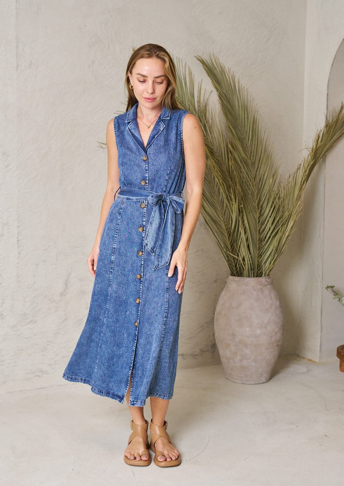 Hamish Midi Dress | Denim Blue